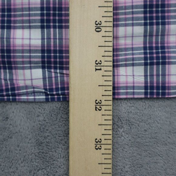 Peter Millar Shirt Mens L Purple Multicolor Check Button Up Long Sleeve - Picture 3 of 16